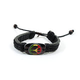 Rasta Leather Wrist Cuff Jamaica One Love Wrist Bracelet Hippie Bob Reggae IRIE