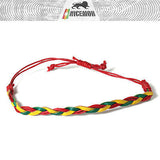 Rasta Leather Wrist Bracelet Hippie Hawaii Negril Rico Dub Ras Reggae Marley RGY