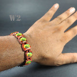 Rasta Laquer Finish Ganja Leaf Bracelet Hippie Reggae Jamaica One Love Bob IRIE