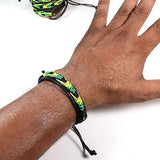 Jamaica Faux Leather Friendship Bracelet Cuff Island in the Sun Rasta One Love IRIE