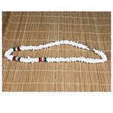 Puka Shell Necklace Rasta Colors Choker w/Screw Clasp Hawaii Jamaica 18"/46 cm