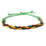 Rasta Leather Wrist Bracelet Hippie Hawaii Negril Rico Dub Ras Reggae Marley RGY