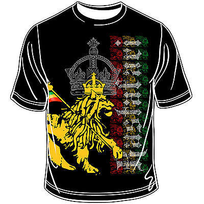 Rastafari Lion Of Judah Rasta T Shirt Reggae Jamaica Marley Selassie Africa LION
