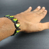 Rasta Laquer Finish Ganja Leaf Bracelet Hippie Reggae Jamaica One Love Bob IRIE