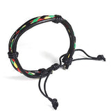 Rasta Leather Wrist Bracelet Hippie Cuff Negril Hawaii Surfer Reggae Marley RGY