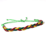 Rasta Leather Wrist Bracelet Hippie Hawaii Negril Rico Dub Ras Reggae Marley RGY