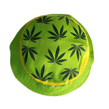 Kush Cannabis Rasta Weed Leaf 100% Cotton Bucket Hat Cap Jamaica Reggae L/XL Fit