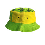 Kush Cannabis Rasta Weed Leaf 100% Cotton Bucket Hat Cap Jamaica Reggae L/XL Fit