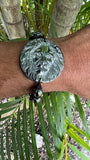 Lion Of Judah Weed Of Wisdom Ganja Hematite Rasta Bracelet Wrist Band Reggae RGY