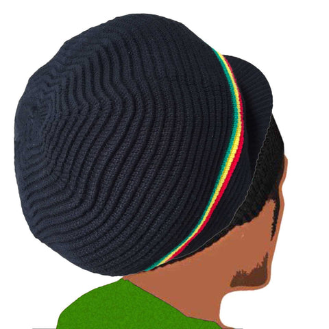 Rasta Roots Peak Natty Dread Cap Hat Selassie Africa Reggae Jamaica Marley XL