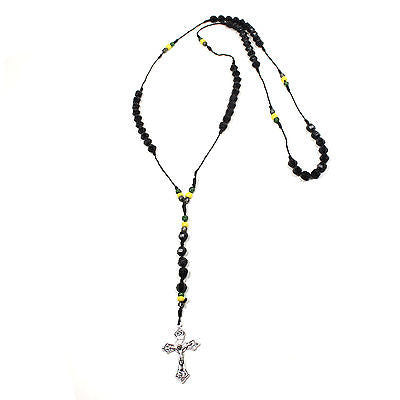 Jesus Necklace Rosary Cross Jamaica Colors Irie Jesus Necklace Rosery ROSARY
