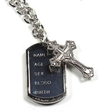 Chrome Choker Dog Tag Necklace Jesus Christ Messiah Chrome Chain Necklace 18"