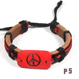 Peace & Love Friendship Wrist Bracelet Hippie Peace Sign Love Flexable 1sz fit