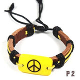 Peace & Love Friendship Wrist Bracelet Hippie Peace Sign Love Flexable 1sz fit